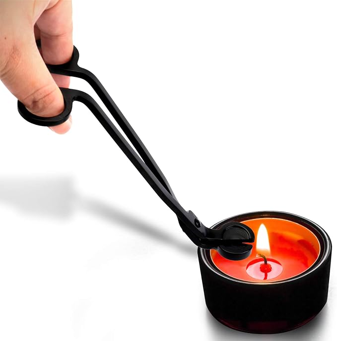 Yopay 3 Pack Candle Wick Trimmer, Stainless Steel Wick Clipper Cutter, Wick Scissor, Reaches Deep Into Candles to Cut Spent Wicks, Matte Black, 7.08 x 2.36 inch