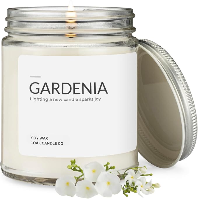 1OAK Gardenia Candle - Soy Wax Scented Candles - Long Burning Premium Hand-Poured (7oz.)