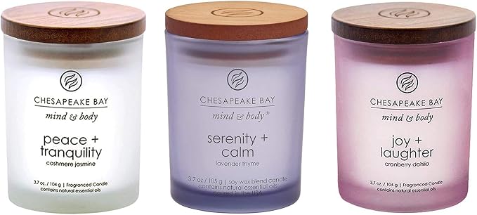 Chesapeake Bay Candle Scented Candle, Peace + Tranquility, Serenity + Calm, Joy + Laughter