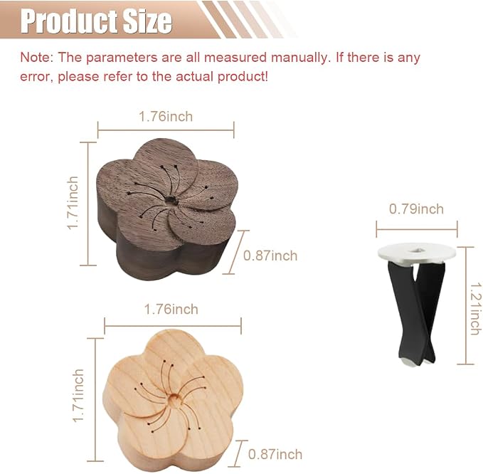 Wood Flower Essential Oil Diffuser, Car Air Vent Clip Aromatherapy Diffuser, Car Diffusers for Essential Oils, Car Diffuser Clip for Car Office Bedroom (2Pack (Dark+Light))