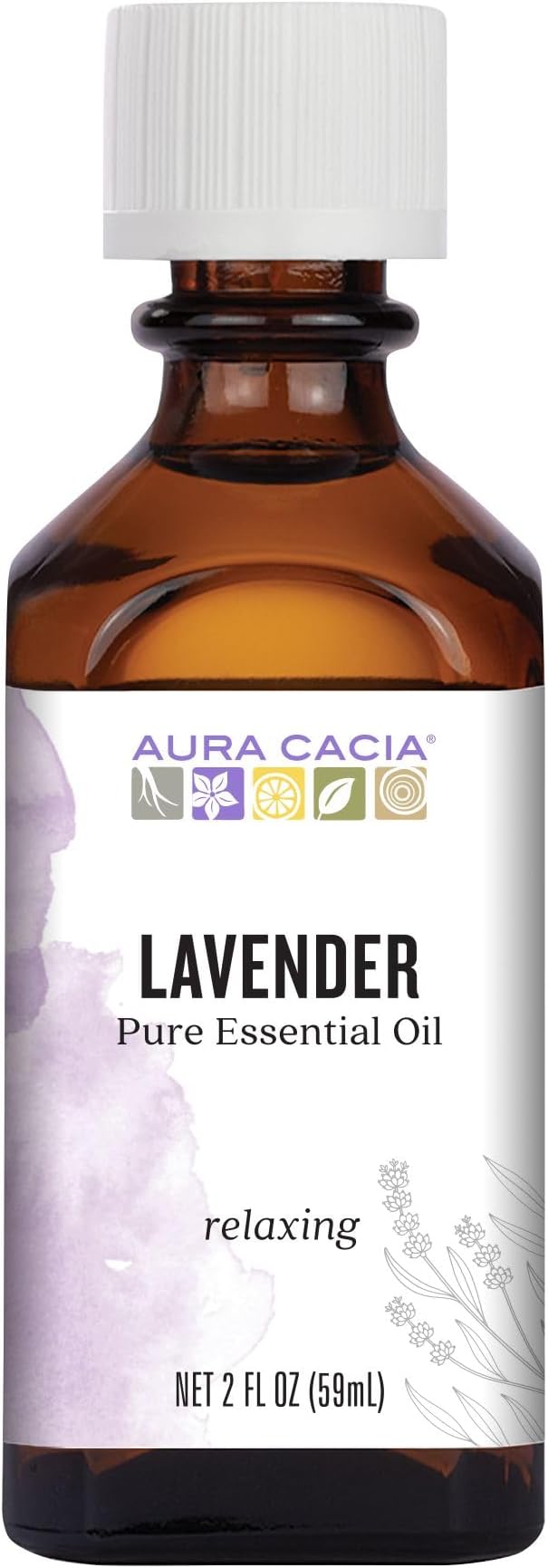 Aura Cacia 100% Pure Lavender Essential Oil | GC/MS Tested for Purity | 60 ml (2 fl. oz.) | Lavandula angustifolia