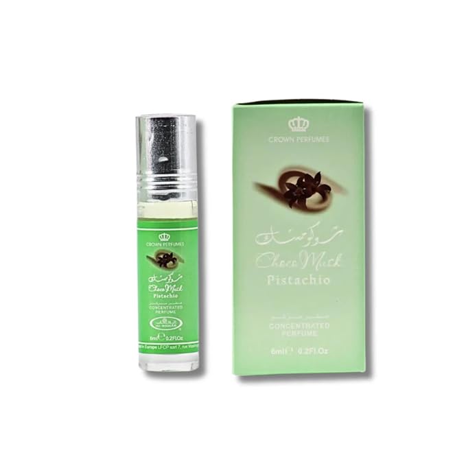 Al-Rehab Choco Musk Pistachio Perfume Oil Roll-On - 6ml (0.2 oz) | Nutty Gourmand Fragrance with Pistachio, Chocolate & Vanilla | Sweet, Creamy & Addictive | Long-Lasting Scent for Women & Men