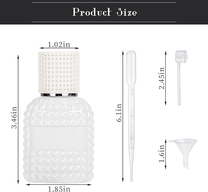 2 Pack Refillable Spray Perfume Bottles, 30ML Thick Glass Empty Perfume Bottles, Perfume Atomizer Travel Cologne Sprayer Bottles