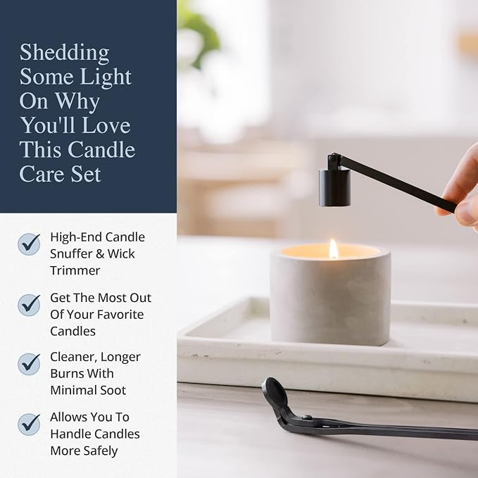 Airy Abode Candle Wick Trimmer and Candle Snuffer Accessory Set – Pick Your Color