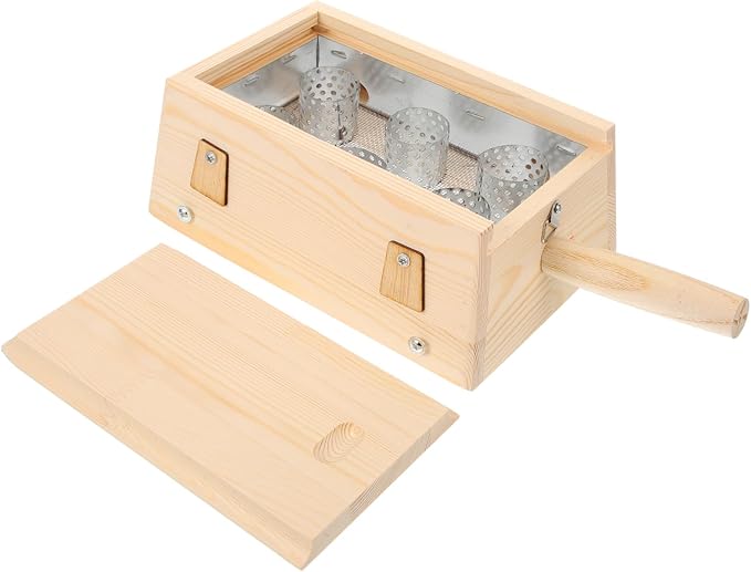 NOLITOY Wooden Moxibustion Box for Acupuncture Portable Moxibustion Kit Sticks Aromatherapy Tool