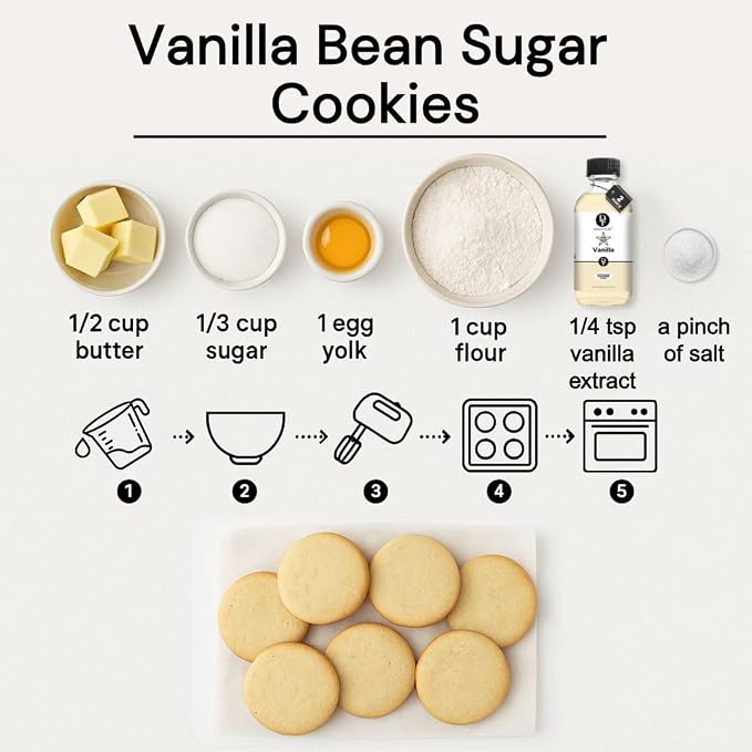 Dolce Flav Vanilla Extract 8 oz – Kosher, Sugar-Free, Concentrated Vanilla Flavoring for Baking, Cookies & Desserts, Includes Measured Dropper