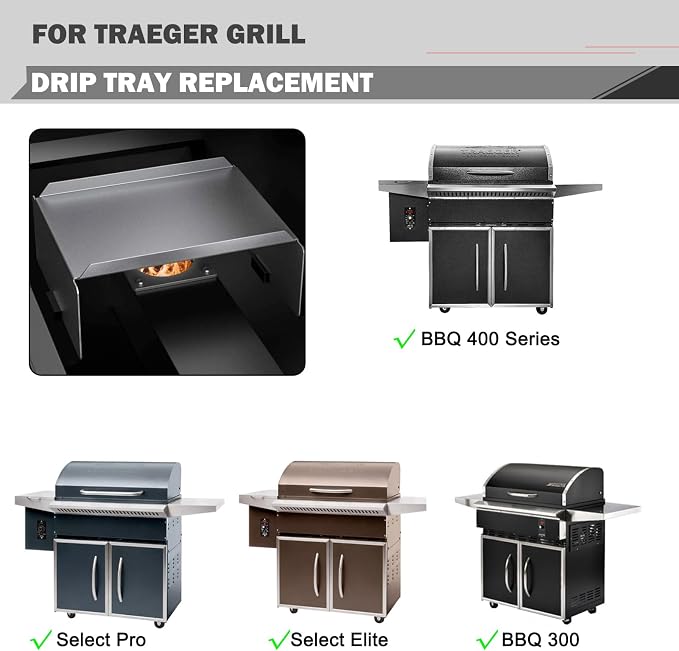 BCA289 Heat Baffle Replacement for Traeger BBQ400 Replacement Parts Traeger Select Pro BBQ400.04 BBQ400.03 BBQ400.02 Heat Diffuser Deluxe Elite BBQ300 Select Elite TFS60LZC TFS60LZAC Heat Deflector