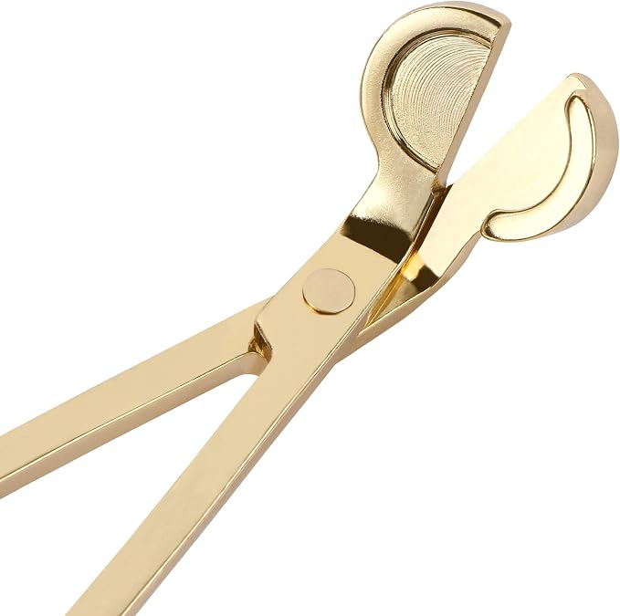 Candle Wick Trimmer, Polished Stainless Steel Wick Clipper Cutter, Reaches Deep Into Candles To Cut Spent Wicks for Holiday Use, Gold