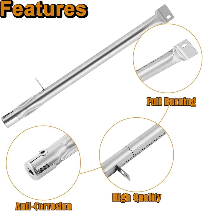 GR2210601-MM-00 Burner Grill Replacement Parts for Members Mark 5 Burner Grill Parts SAMS Club Rankam GR2210601 16261 Gas Grill Burner Tubes Stainless Steel 17.5 Inch GR2210601MM00 Grill Tubes