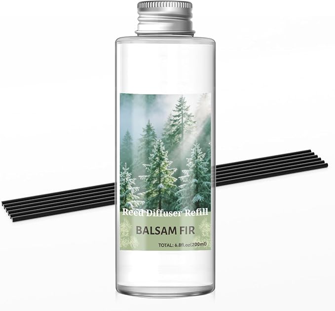 SCENTORINI Reed Diffuser Oil Refill, Balsam Fir Diffuser Oil 6.76 Fl Oz, Natural Scented Essential Oil Refill Long Lasting Summer Home Fragrance for Room Spa Aromatherapy Bathroom Home Decor