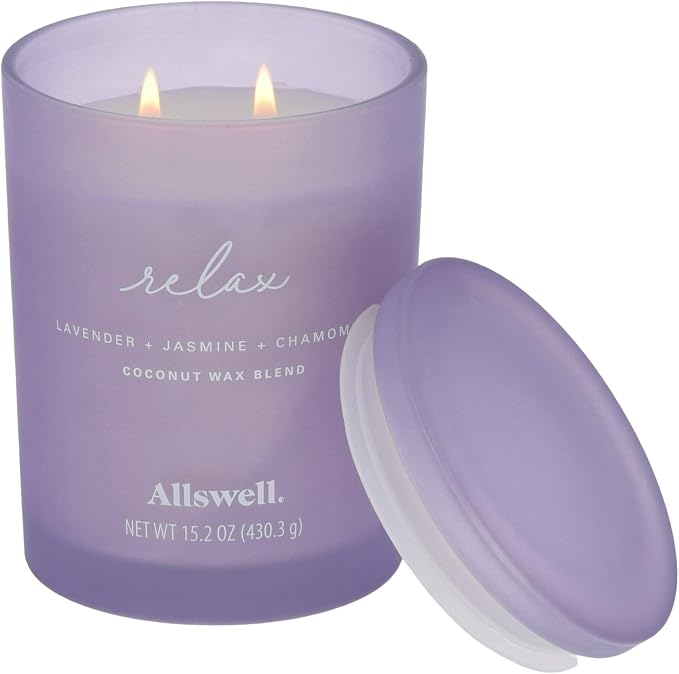 Scented 2-Wick 15oz Spa Jar Candle (Relax (Lavender + Jasmine + Chamomile))