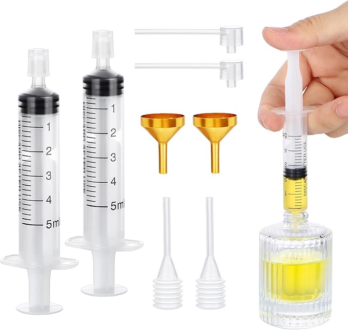 Segbeauty 0.17oz Perfume Refill Pump Tools, 8pcs Perfume Dispenser Transfer Tools Kit, Include 2 Funnel for Refill, 2 Clear Pump and Dropper, 5ml Plastic Perfume Extractor Refill Tool for Cologne