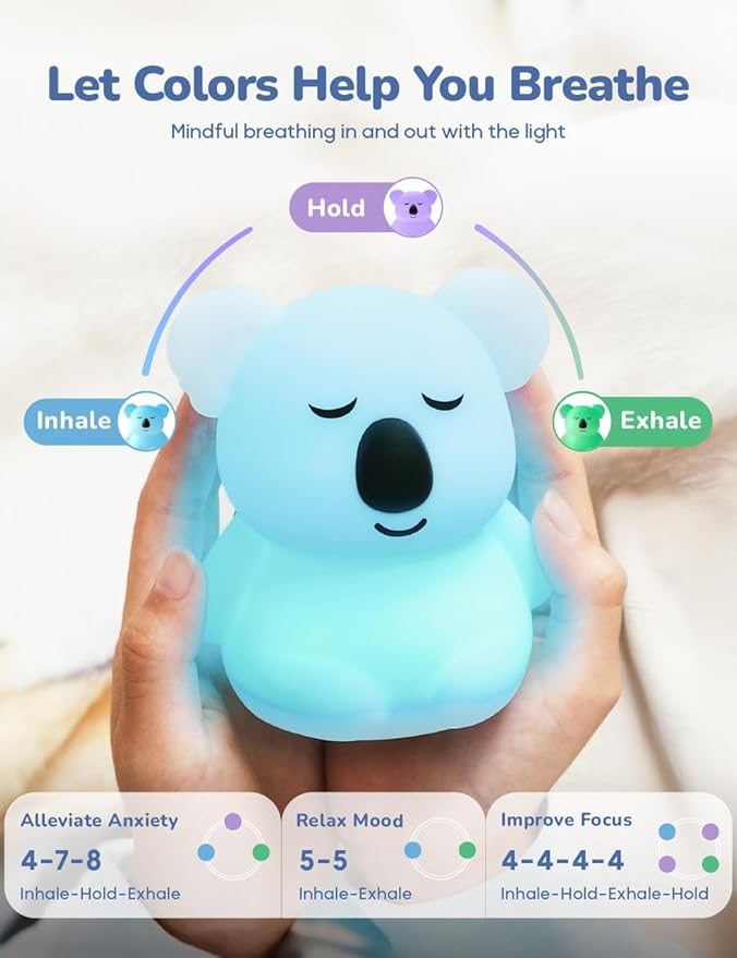 Mini Breathing Pal ‘Kyle’ - Guided Visual Meditation Silicone Light, Anxiety Relief Items for Calm Down Corner, Meditation and Sleep Aid for Adults and Kids, for School Counselor