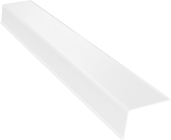 KASTLITE Linear Under Cabinet Light Cover Replacement | White Ribbed Acrylic Undercabinet Lens Diffuser | 33" L x 2-15/16"W x 1-7/8"H | Under Counter Lights for Kitchen, Bathroom & Vanity | Shape G