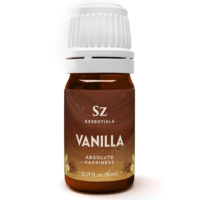 Sz Essential - Vanilla 100% Pure, Essential Undiluted Oil - Extracted from Fresh Vanilla - Rich & Exotic Taste with Sweet Overtones - Therapeutic Grade & Vegan - 0.17oz (5ml)