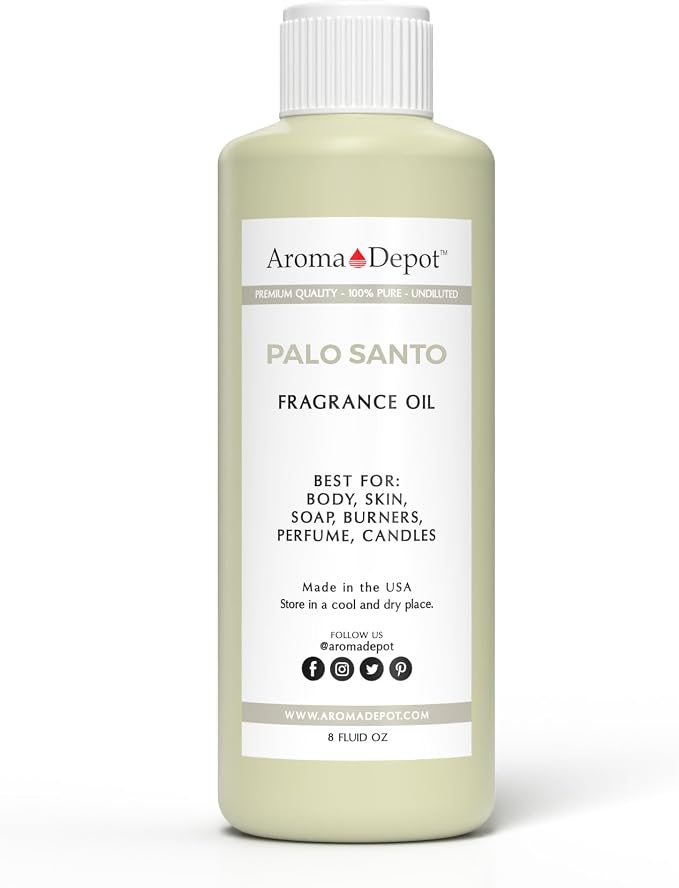 Palo Santo 8 oz. Fragrance Oil I Perfume I Skin Oil I Scented Oil. DIY Projects Such as Candles, Bath Bombs, Body Butters, Creams & Lotions. Few Drops in The Diffuser, Burners, or Warmers.