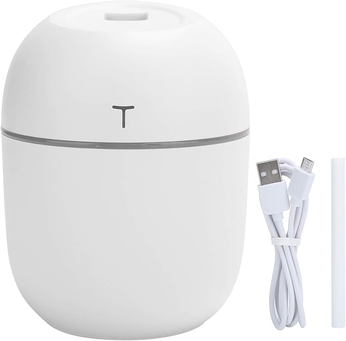 DC5V 220ml Aroma Diffuser Humidifier Essential Oil Diffuser with LED Night Light Portable USB Plug in Desktop Humidifier Office Home Car Use(White)