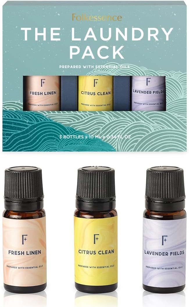 Folkulture Essential Oils for Laundry - Pack of 3 | Citrus, Fresh Linen & Lavender Laundry Essential Oil Set for Dryer Balls | Laundry Ball Scent Oil or Fragrance Oil for Home, Aromatherapy Gifts
