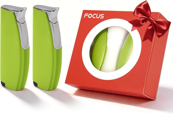 2 Pack Torch Lighter Butane Lighter,Refillable Mini Lighter for Candles Fireworks,Gifts for Friends Or Family Members(NO PREFILLED)(Green)