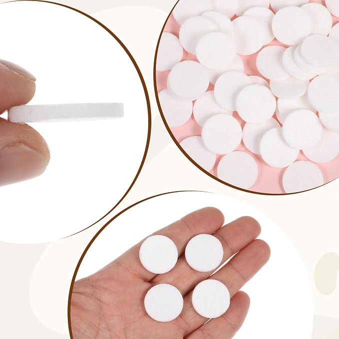 Diffuser Refill Pads, 50 Pcs 1 Inch Round Essential Oil Diffuser Pad Mini Microfibre Air Filter Scent Pads Unscented Pad for Humidifier Air Purifier Home Car Plug in Diffuser-Refill (White)