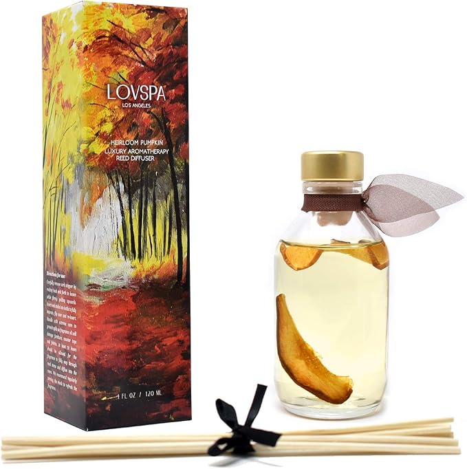Apple Harvest Diffuser Set, Home Decor, Room Scent, Guest Bathroom | Red apples, roasted pears, and apple blossoms profile, decorative glass bottle, entryway,