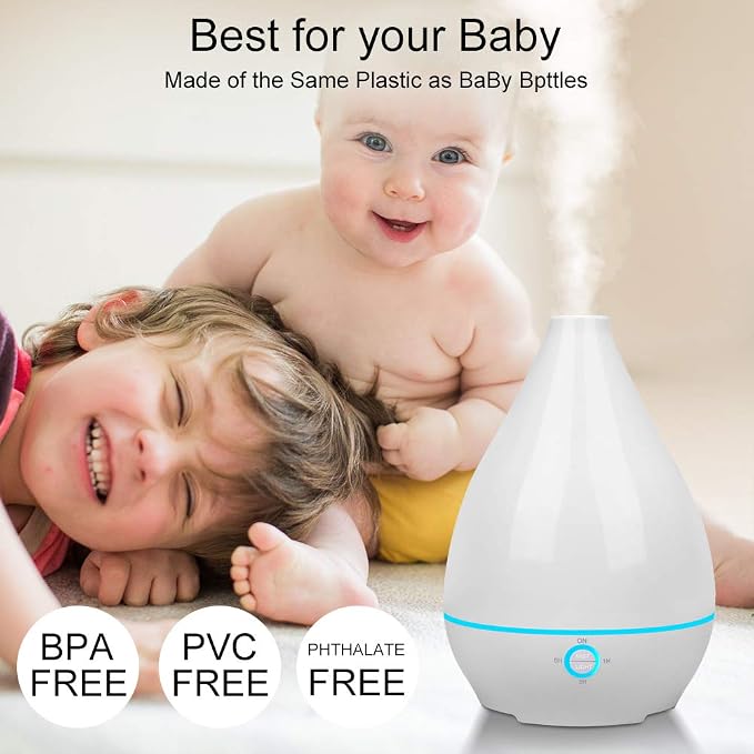 Aromatherapy Diffuser 500ml, Ultrasonic Essential Oil Humidifier, 7 Color Changing LED, Adjustable Mist Mode, BPA-Free & Auto Shut-Off for Bedroom Spa Office
