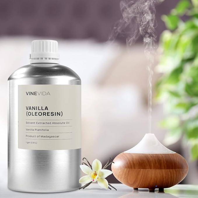 VINEVIDA Vanilla Oleoresin Essential Oil - Gallon Undiluted Vanilla Oil Bulk for Soap Making, Candle Scents, DIY Projects - 8 lbs