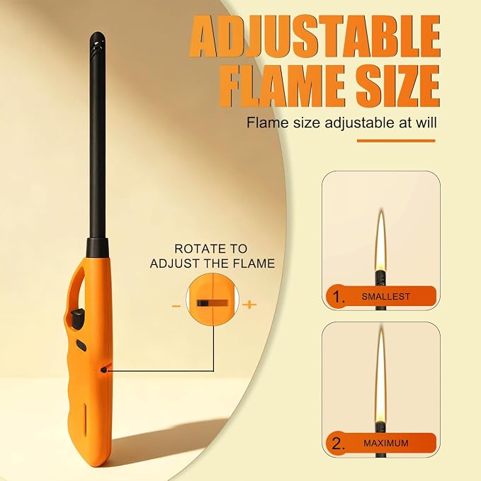 Butane Lighter, 4pcs Refillable Lighter for BBQ Candle(No Butane Inside)
