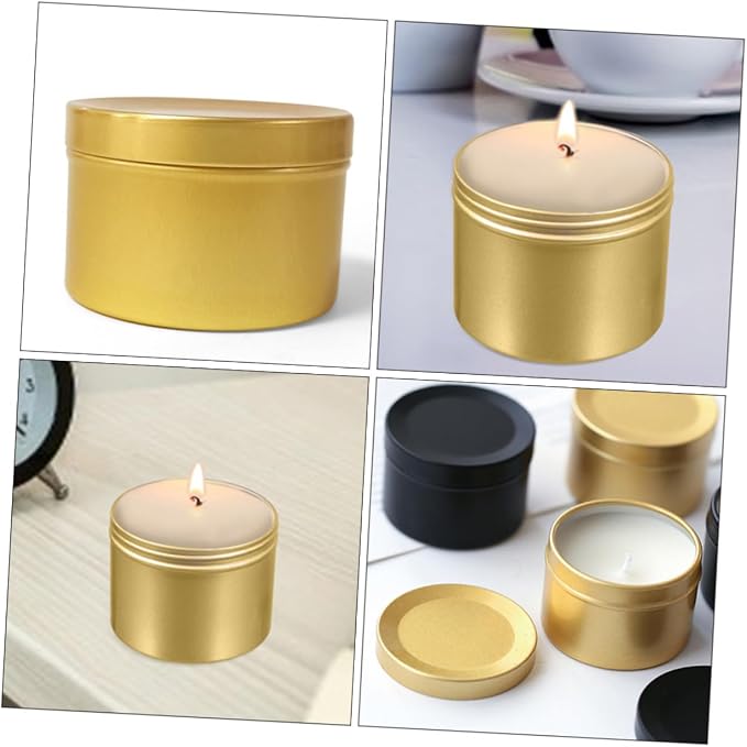 SHINEOFI 8pcs Aluminum Alloy Candle Jars for DIY Candles Portable Storage for Home and Office Supplies for Aromatherapy and Making