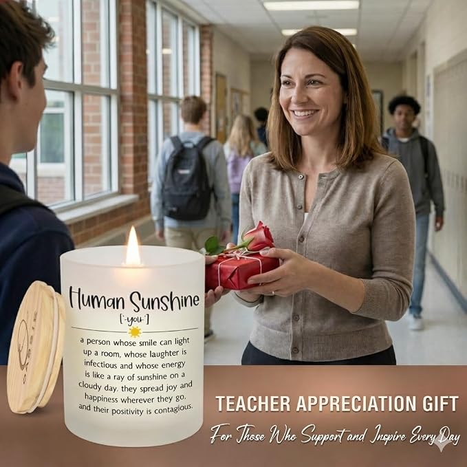 OASSIE Thank You Gifts for Women - Vanilla Lavender Candle 10 oz - Inspirational Birthday Teachers Day Nurses Week Teacher Appreciation Gifts for Women Friends Coworkers, Retirement Gift for Woman