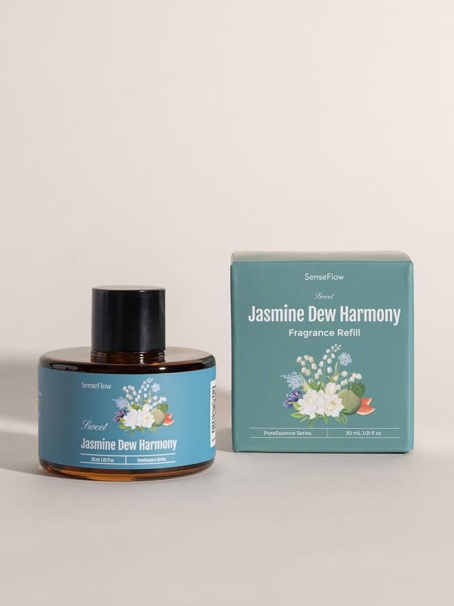 Essential Oil Refill 1.02oz/30ml for SF101/SF101S Waterless Aromatherapy Diffuser, Covers 1000 Sq Ft, 120-Day Natural Scent 1 Pack,Jasmine Dew Harmony