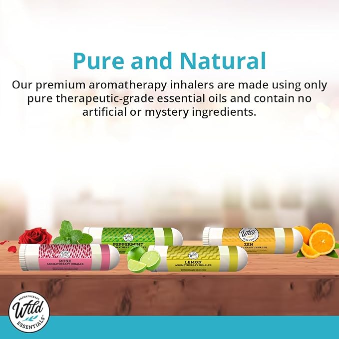 Wild Essentials 3 Pack of Zen Aromatherapy Nasal Inhalers Made with 100% Pure and Natural Essential Oils to Help You Meditate and to find Your Zen, Relaxing, Stress, Yoga
