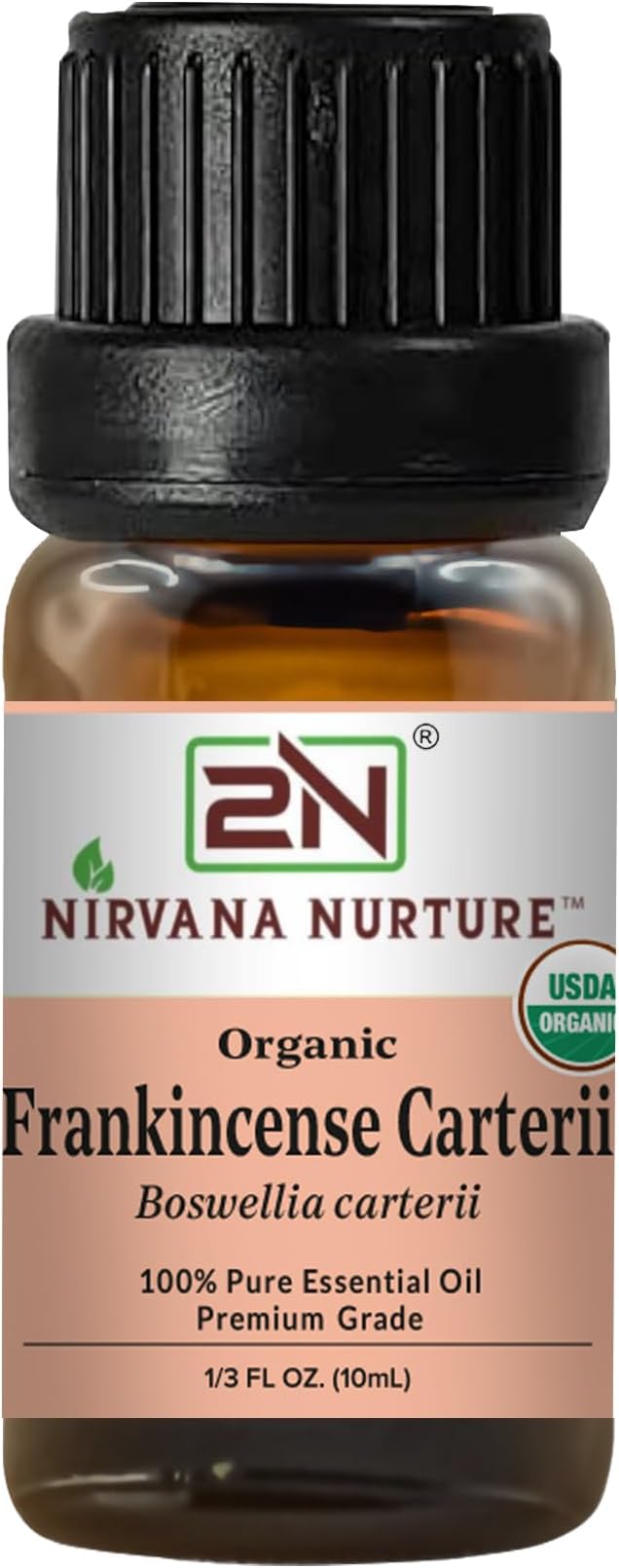 Frankincense Carterii Essential Oil, USDA Certified Organic, 100% Pure Undiluted, Aromatherapy Oil for Diffuser, Hair & Skin Care