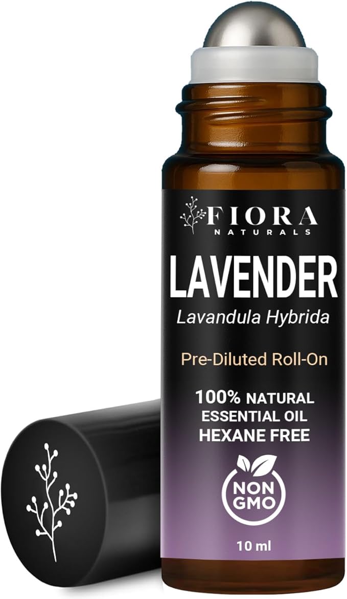 Lavender Essential Oil Roll On – Pre-diluted Calming Lavender Oil for Relaxation, Sleep & Skin Care, Aromatherapy Roller, Lavender Roller Ball, Calming Gifts for Women, Men By Fiora Naturals