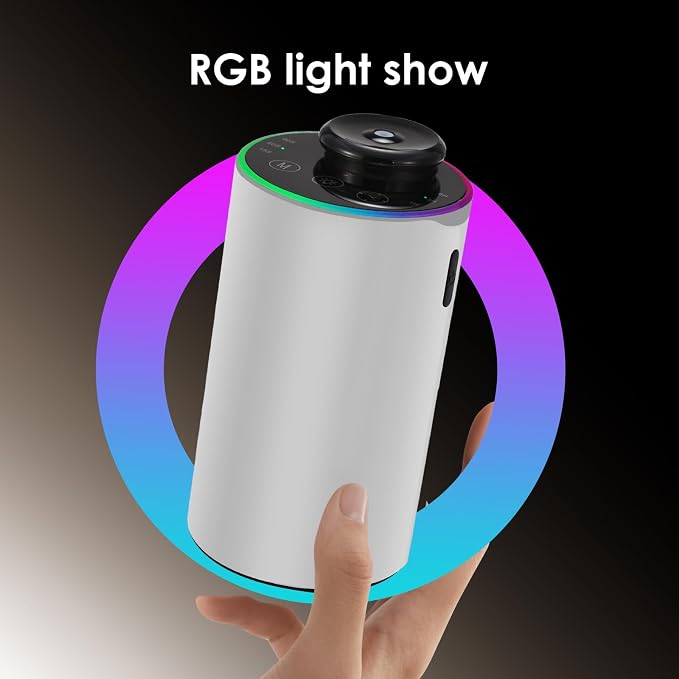 Waterless Essential Oil Diffuser with 8 Color LED Night Light, 3 Mist Levels & Timers, Portable Rechargeable Aromatherapy Diffuser for Home Car Room Studio Office, Metal (Silver)