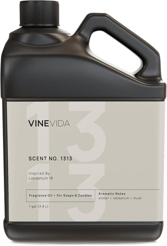 VINEVIDA Scent NO. 1313 Fragrance Oil - 1 Gallon (8lbs) - Inspired by: Labdanum 18 Fragrance Oil for Candle Making - Made in USA Candle Scents Scents for Soap Making