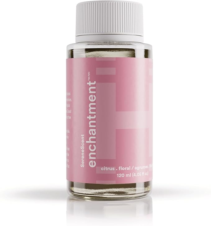 Homedics SereneScent Waterless Diffuser Oil Refill — Enchantment (120ml). Clean, Warm & Sensual Home Fragrance. Compatible with SereneScent Diffusers. Easy Twist Plug & Play