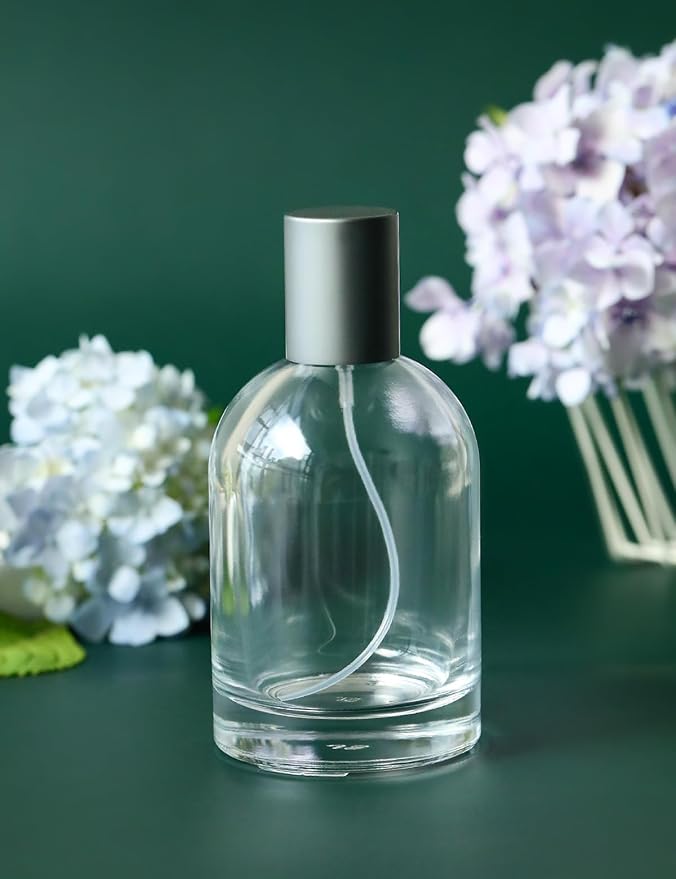 100ml/3.4 Oz Glass Spray Bottle Perfume Atomizer,Empty Travel Refillable Perfume Spray Bottle with 3 Kinds of Dispenser (Clear Glass, 100ml)