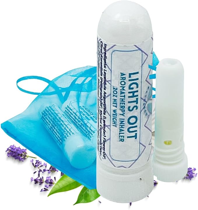 2-Pack LIGHTS OUT Aromatherapy Inhaler | Natural Sleep Support & Relaxation Aid | Essential Oil Blend for Calm & Mental Wellness | Natural Self-Care Gift | Handcrafted Sleep Inhaler Set