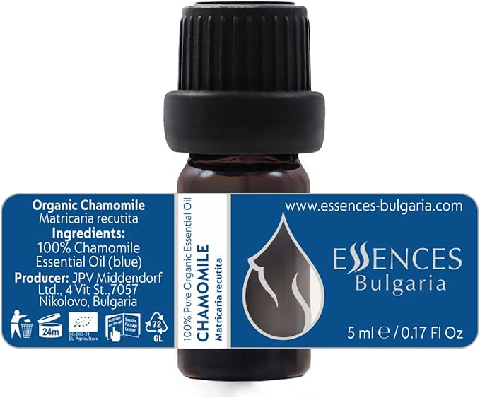 Set Relax Organic Essential Oils | Lavender (0.34 Fl Oz) + Chamomile (0.17 Fl Oz) + Yarrow (0.17 Fl Oz) | 100% Pure and Natural | Undiluted | Therapeutic Grade | Family-Owned Farm | Non-GMO | 3 pcs