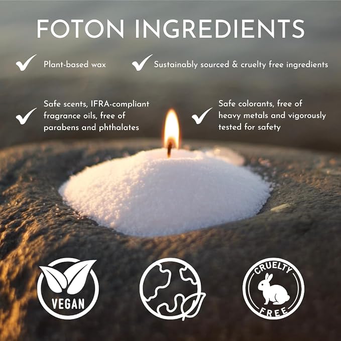 Foton Pearled Candle Grande Bag 64oz - Sassy Citrus Scented Non Toxic Luxury Long Lasting Powder Candles - Refillable Candle Sand with 100 Wicks for Candle Making