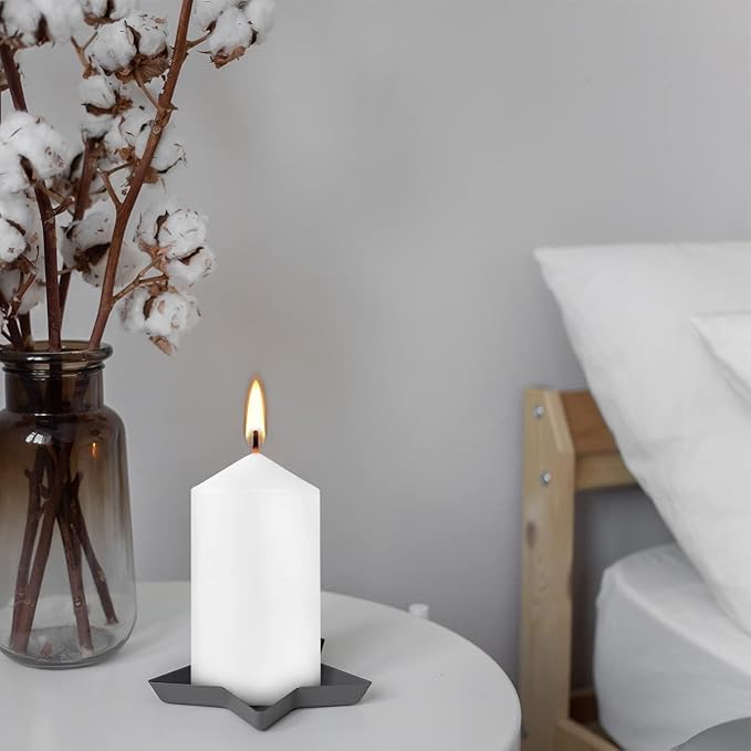 YOROXRG 2"x4" High White Pillar Candles, Set of 20 Unscented. Bulk Buy. Ideal for Halloween, Wedding, Emergency Lanterns, Household, Wedding and Home Décor Candlesticks