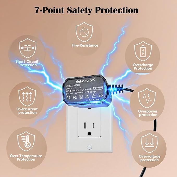 USB C 5V AC/DC Adapter Compatible with Airversa AN6 Waterless Diffuser Essential Oil Nebulizer Mini Scent Air Machine Power Supply Charger