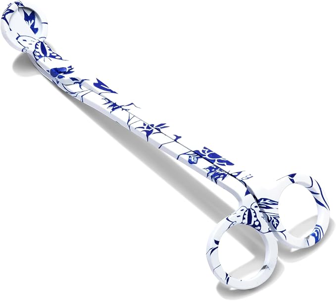 Wick Trimmer with Ornate Blue and White Nature Pattern by Wickman