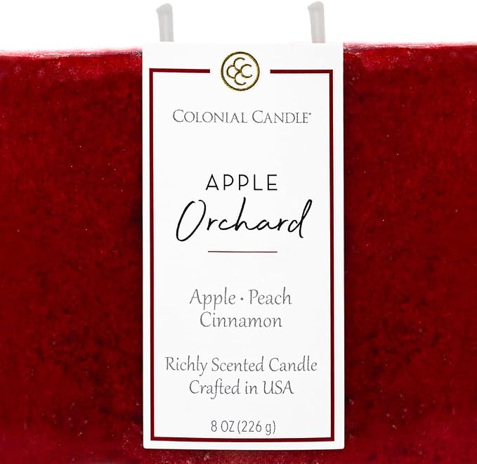 Colonial Candle Apple Orchard Scented Candle Jar, Highly Fragranced Candles for Home Scented, Mottled Wax Candle, 2 Wick, 8 oz - Made in the USA