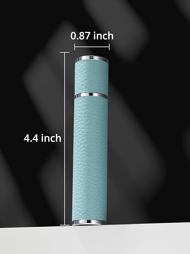 10ML Genuine Leather Atomizer Sprayer for Perfume - Portable Mini Cologne Sprayer for Woman Man - Perfume Travel Refillable Bottle,Travel Essential Fragrance Spray Bottle (Blue)