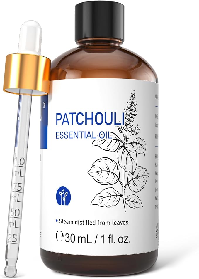 HIQILI Patchouli Essential Oil, for Diffuser, Homemade Perfume, Skin Care, Aromatherapy, Gift for Hippie Friend-30ML