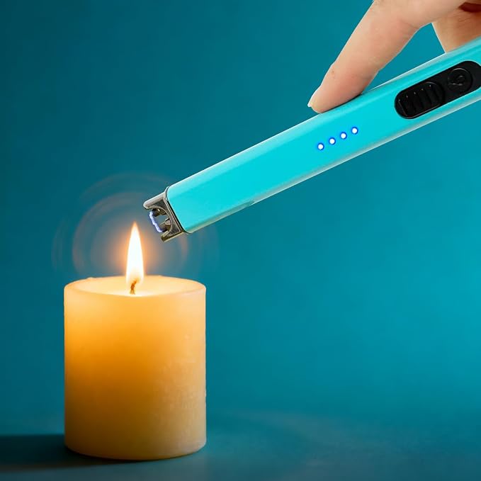Elegant Electric Candle Lighter for Women with USB-C Charging, Portable and Easy to Use, Stylish Arc Lighter for Candles (Green)