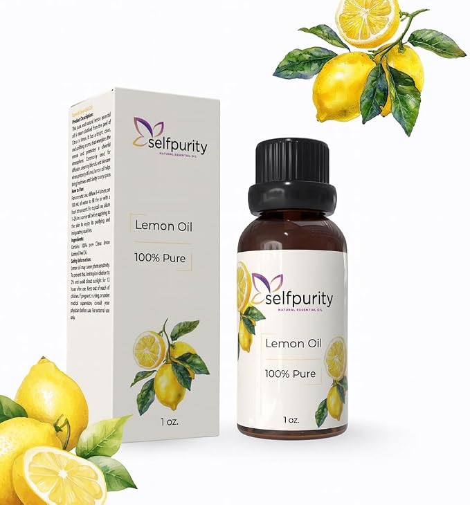 Lemon Essential Oil 1 Fl Oz – 100% Pure Natural Citrus Oil for Aromatherapy Diffuser, Skin Care, Hair Care & Massage – Premium Therapeutic Grade