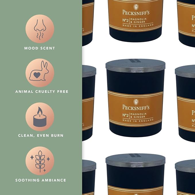 Pecksniffs Magnolia & Ginger Scented Candle | 1 Wick, 100g/3.5oz